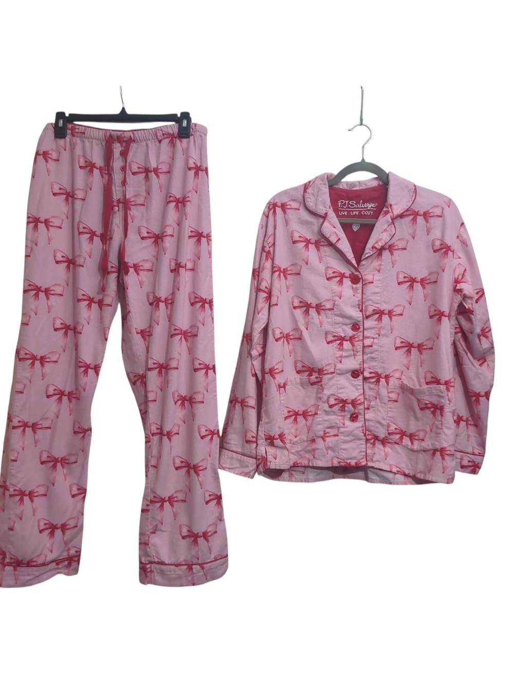 PJ Salvage Pink Bow-Print Pajama Set